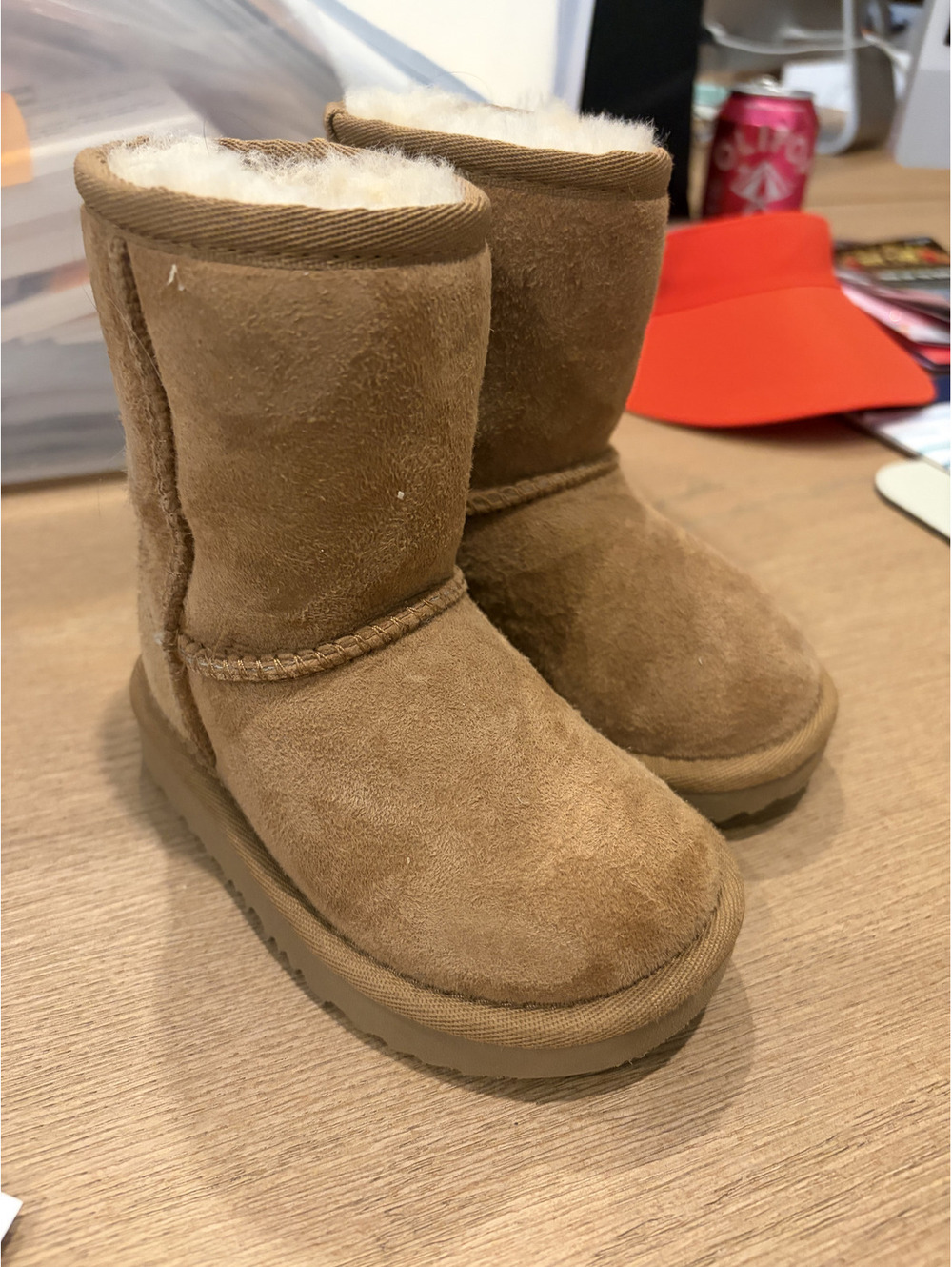 Ugg Kid's Fur Boots size US 6 in tan